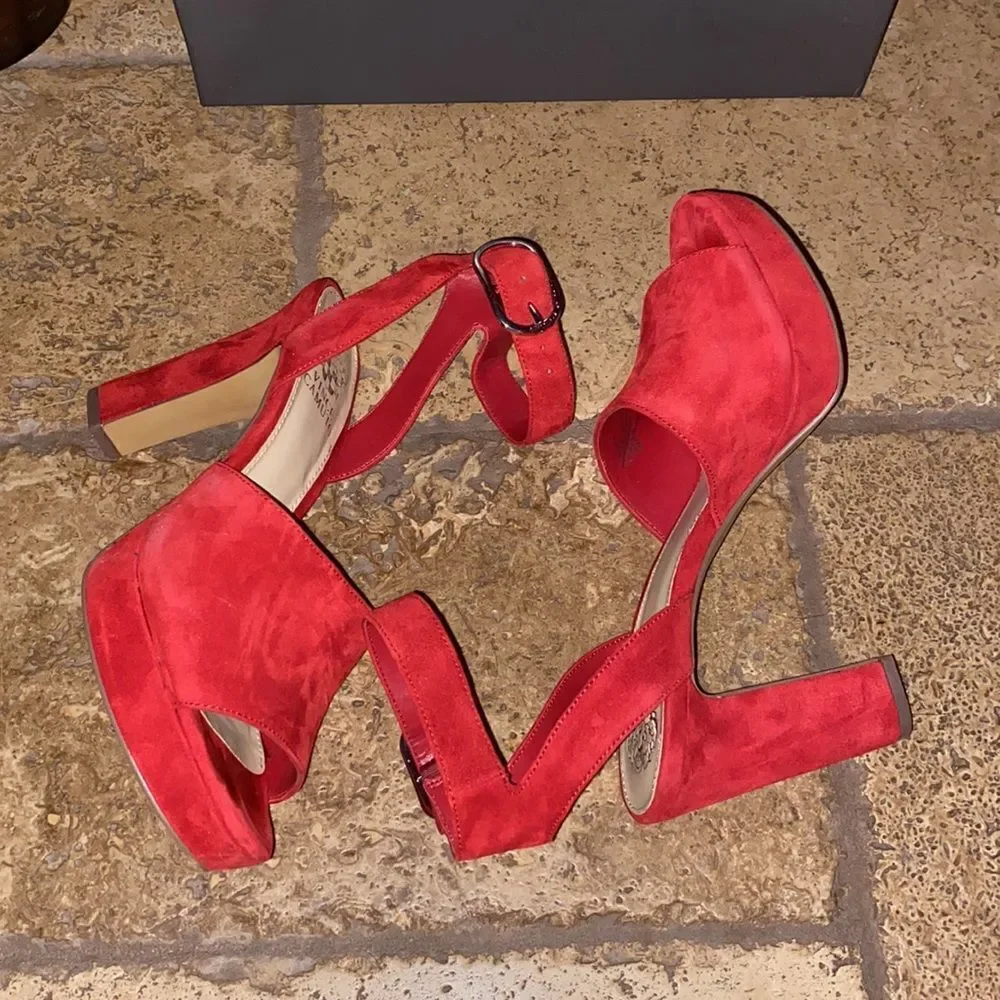 Vince Camuto Red Suede Heels
